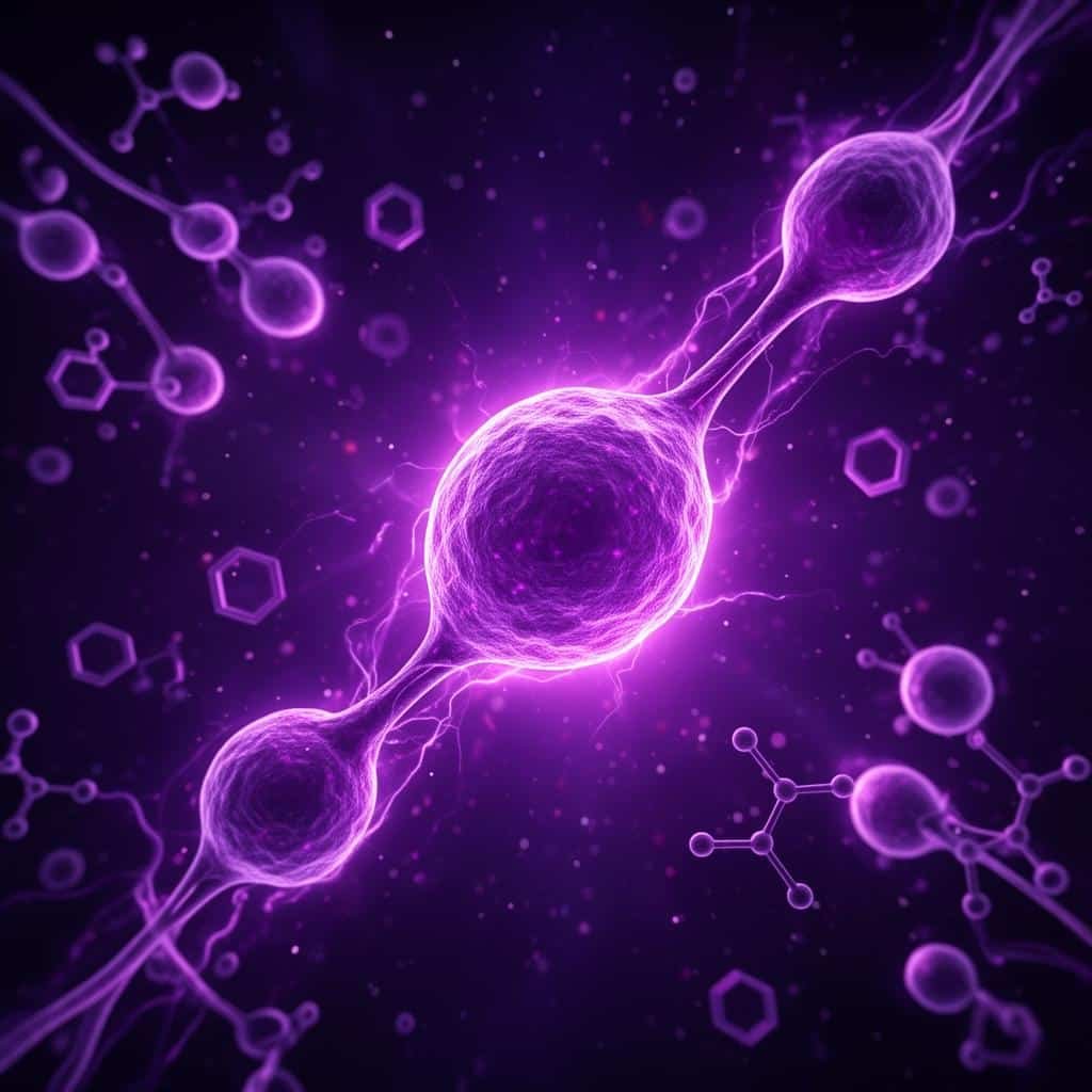 Glowing purple mesenchymal stem cells regenerative therapy
