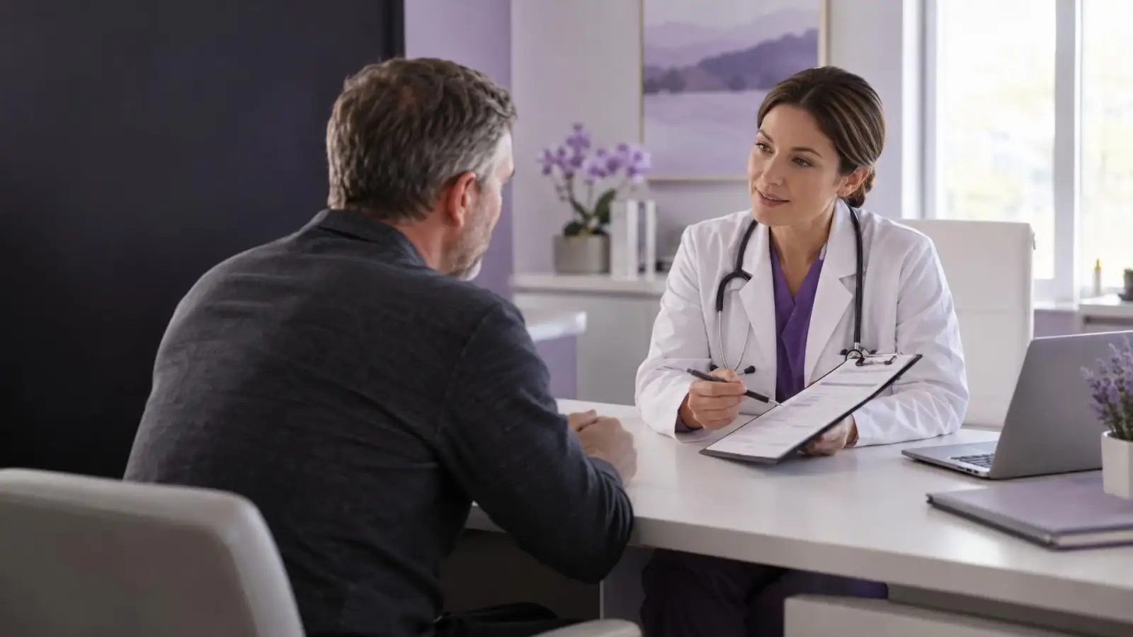 Physician explaining a treatment plan